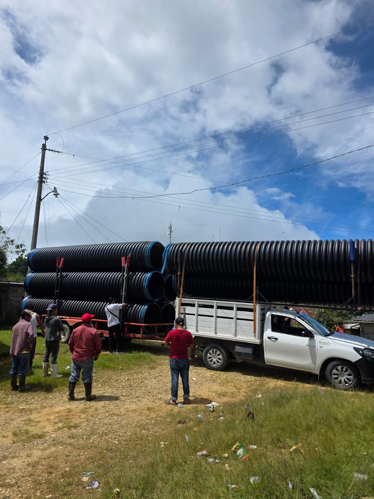 Entrega de tuberías corrugadas